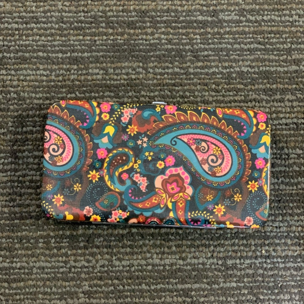 Paisley print clutch/wallet/makeup case